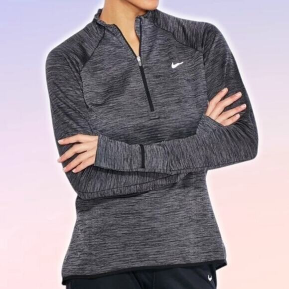 NIKE Dri-Fit Women’s Therma Sphere Running 1/4 Zip Pullover Thumb Holes Large - Picture 1 of 6
